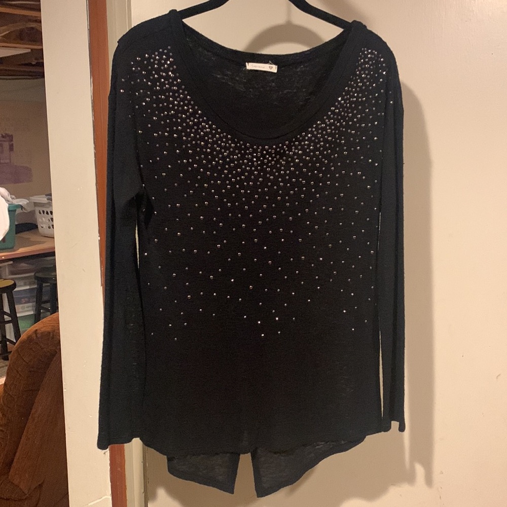 Classy Bling! Lightweight sparkly sweater with Overlapping Butterfly open back